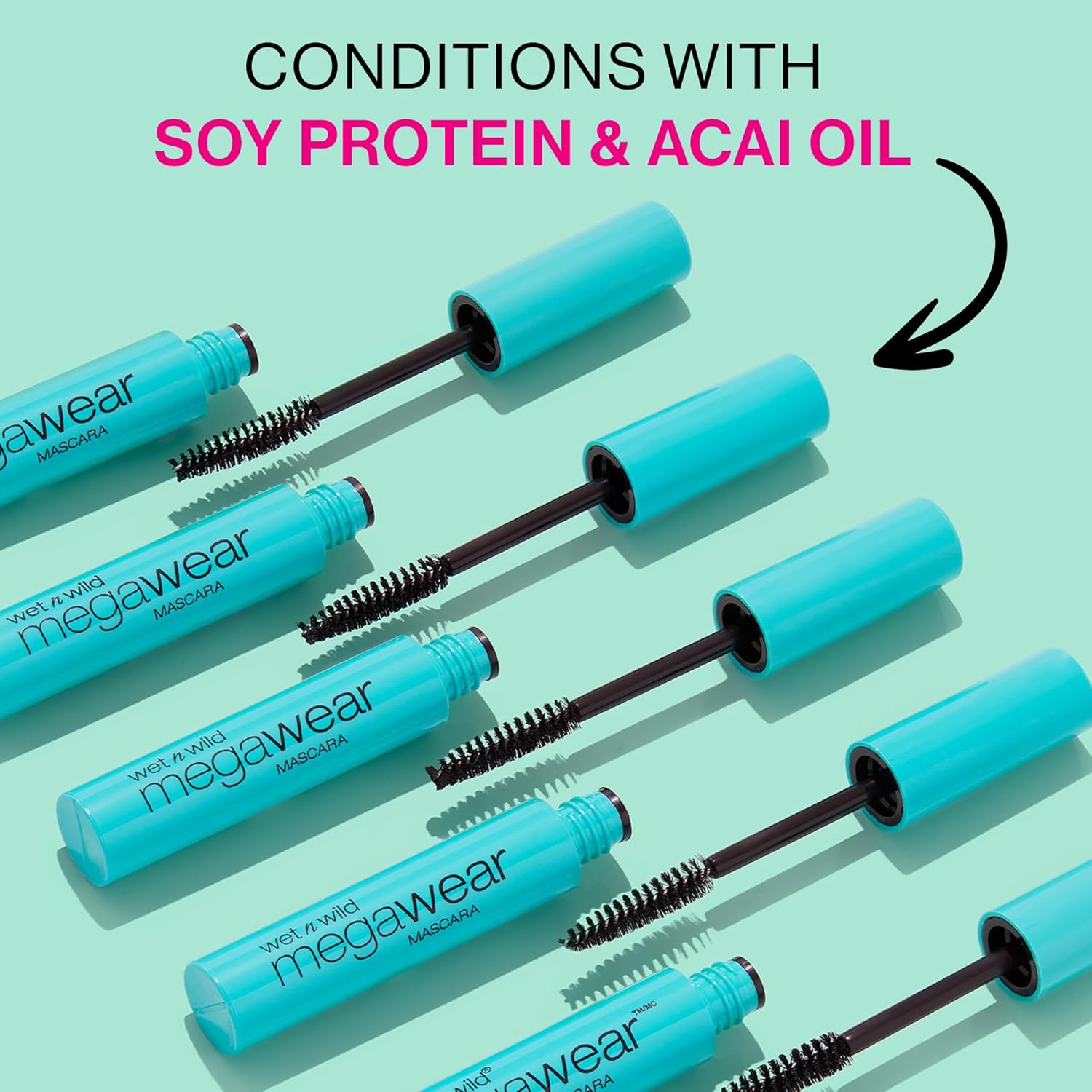 wet n wild Enhance and Define Megawear Mascara, Gentle Gel Volumizing Formula that Promotes Full & Healthy Lashes, Enriched with Soy Protein & Panthenol, Cruelty-Free & Vegan - Black - Image 4