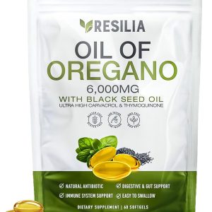 Softgels with Black Seed Oil 6000mg – Organic Oregano Oil Capsules for Immune & Digestive Support – Non-GMO, Gluten-Free Softgels – Natural Herbal Wellness Supplement