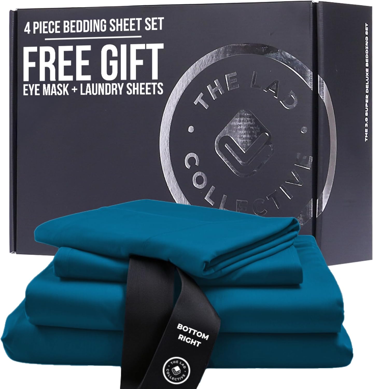 The LAD Collective 3.0 – 4-Piece Cotton Bedding Set with Fitted Sheet, Top Sheet & 2 Pillowcases – Luxury Bed Sheets for Full Size Beds – Premium Bedroom Essentials – Maui/King