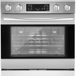 VEVOR 30in Electric Range Oven, 4.8Cu. Ft. Capacity Compact Freestanding Oven, Stainless Steel Kitchen Stove, with 4 Cooktop Burners, Easy Reach Racks, Storage Drawer, Indicator Light(No Power Cord)