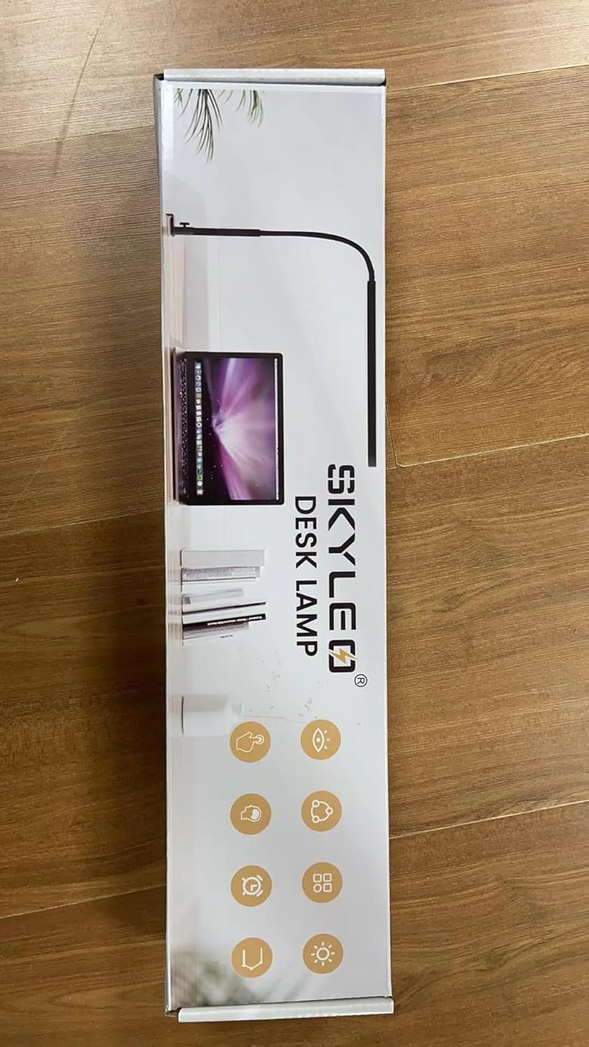 SKYLEO Led Desk Lamp - Desk Light for 33.5" Tall - Flexible Gooseneck - 5 Color Modes X 11 Brightness Levels - 1300LM - Timmer & Memory Function - 12W Clip on Light - Black - Image 13