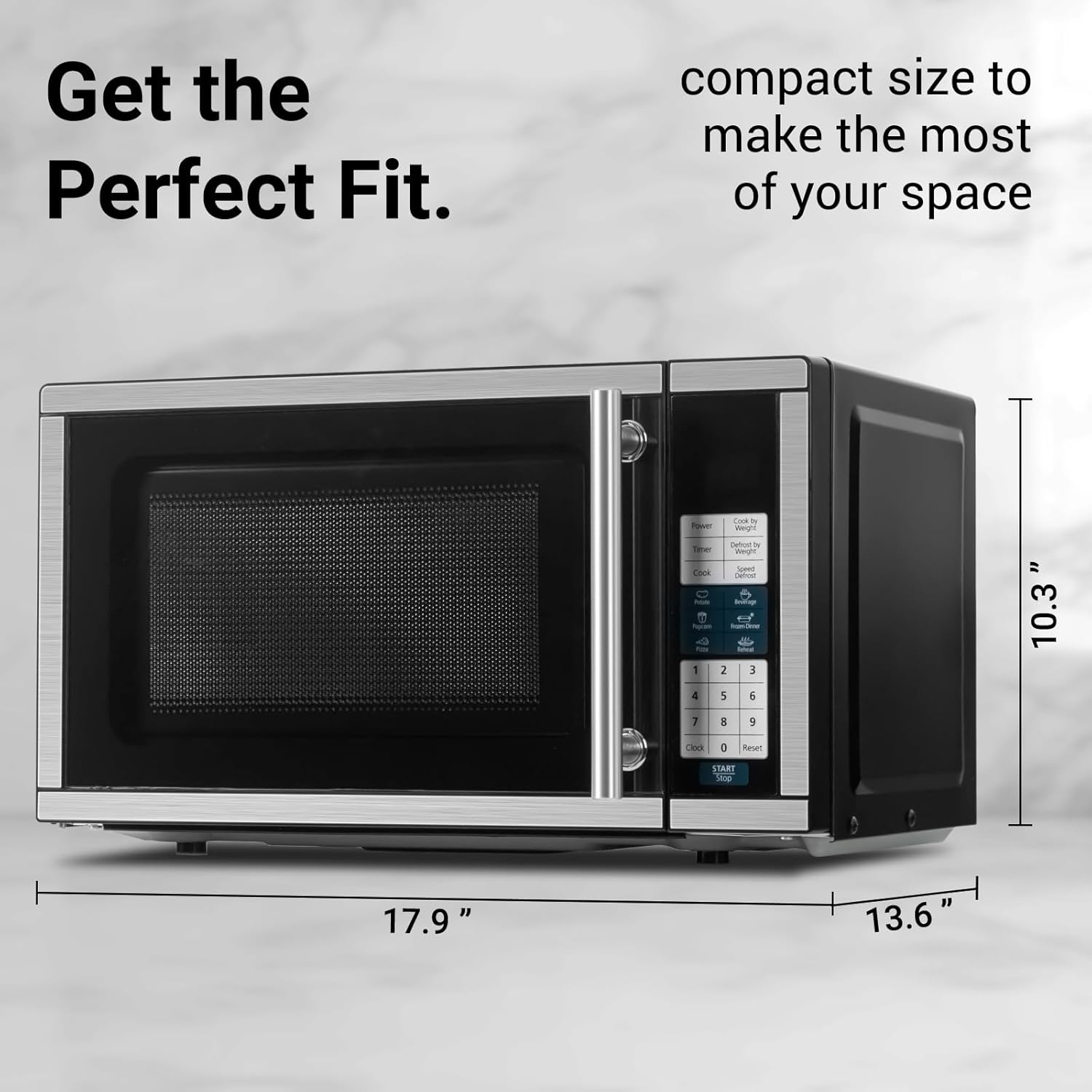 0.7 cu.ft Countertop Microwave Ovens 700 Watts, Small Microwave Oven With LED Lighting,Turntable and Child Lock,Compact Microwave Perfect for Apartments and Dorms,Easy Clean Interior,Black - Image 3