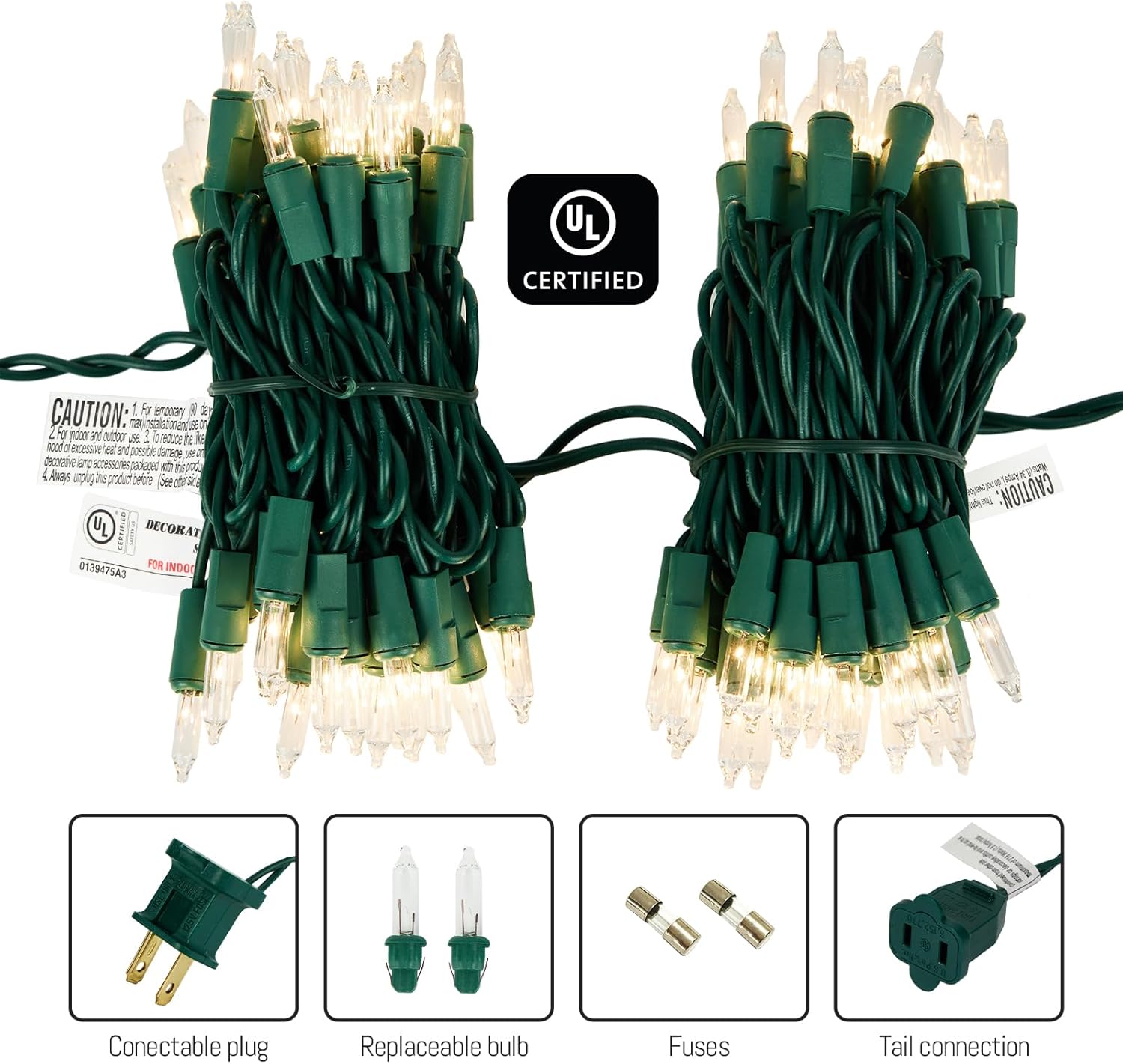 Clear Christmas Lights 100 Count, 21ft Warm White Christmas Tree String Lights Green Wire,Warm White Xmas Mini Incandescent String Lights for Bedroom Outside Decoration - Image 6
