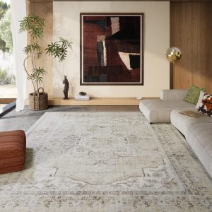 8x10 Area Rugs Washable Rug: Large Living Room Rug Stain Resistant Distressed Vintage Boho Carpet Non Slip Low Pile Faux Wool Soft Rugs for Bedroom Bedside Indoor Farmhouse Kids Playroom Dining Room