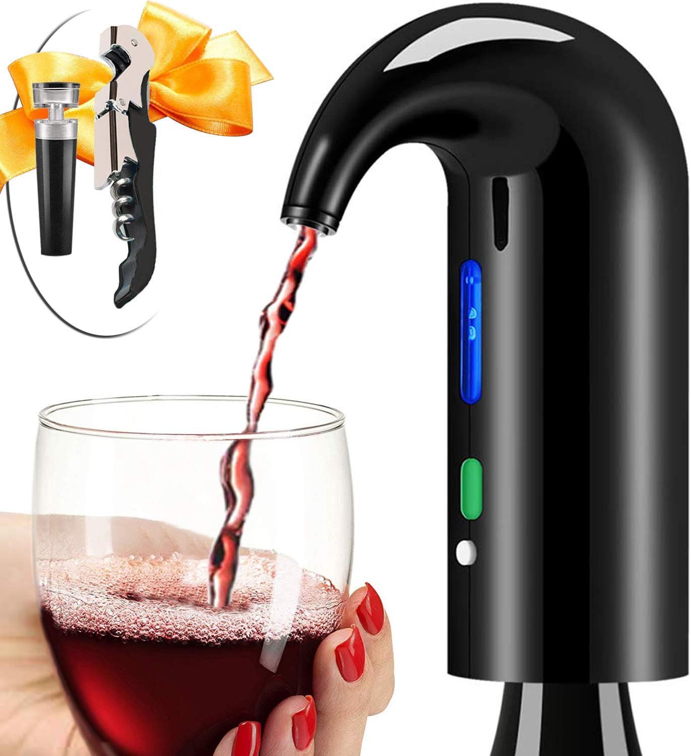 Wine Aerator Electric Wine Decanter Best Sellers One Touch Red -White Wine Accessories Aeration Work with Wine Opener for Beginner Enthusiast – Spout Pourer – wine preserver