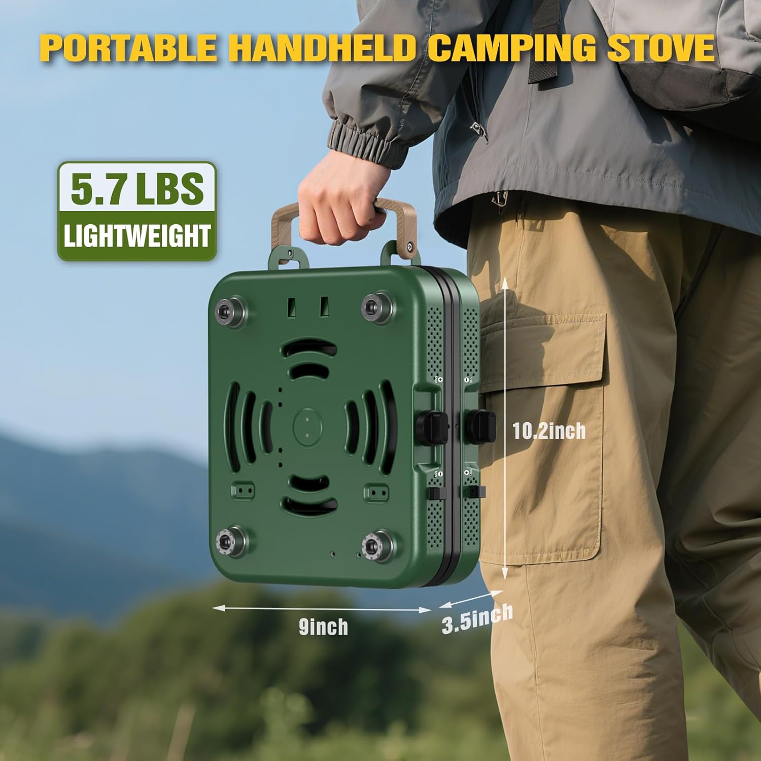 2 Burner Camping Stove, 20000 BTU Propane Camp Stove Portable Folding Gas Stove Camping Essentials Gears Includes Grill,Carrying Bag, Adjustable Burners & Piezo Ignition for Tailgating,BBQ,Camp - Image 7