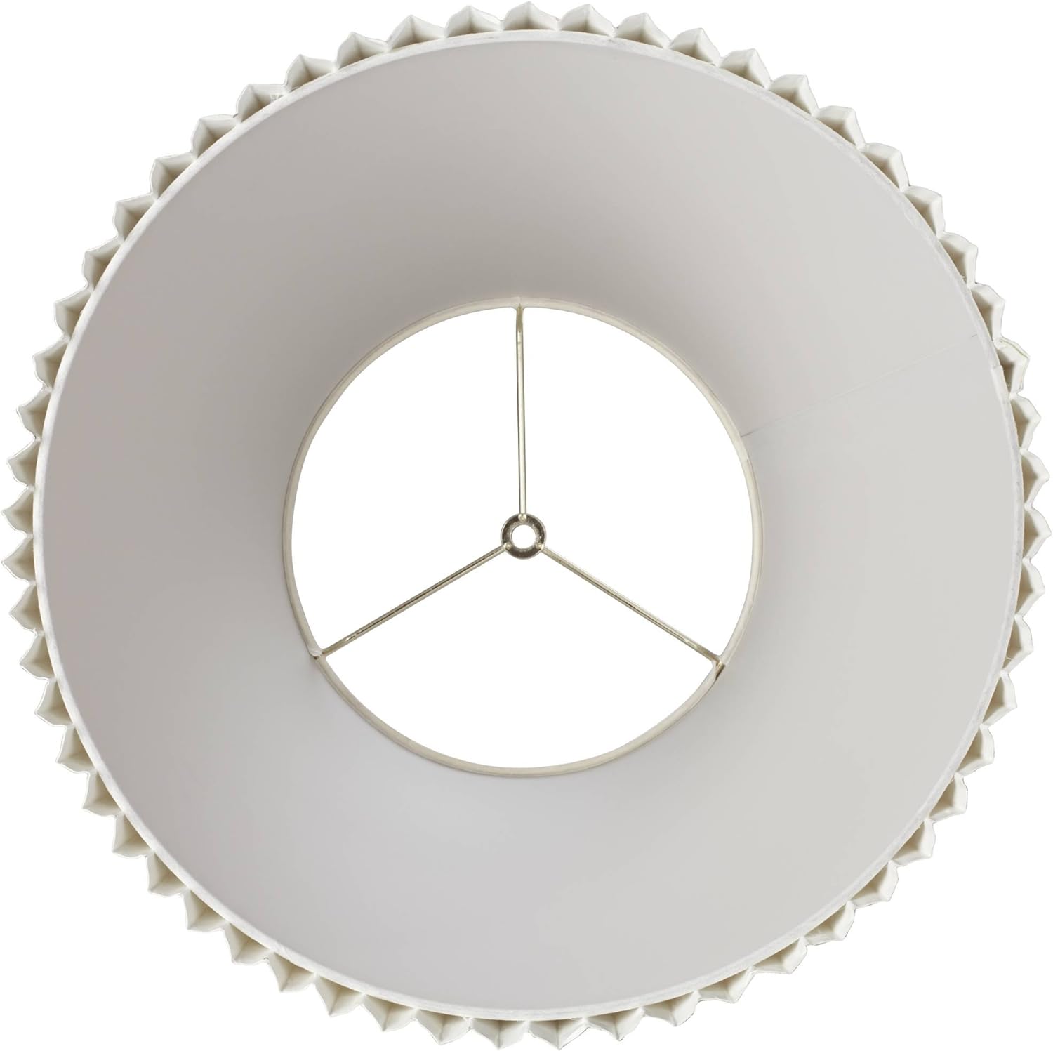 10" Top x 17" Bottom x 14 1/2" High x 14 3/4" Slant Lamp Shade Replacement Large Ivory White Bell Round Traditional Pleated Spider Harp Finial - Springcrest - Image 5