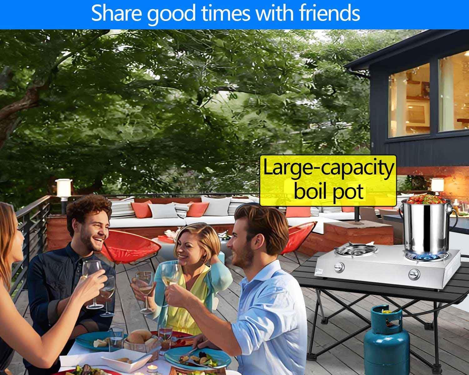 Propane Stove 2 Burner Auto Ignition Propane Burner 26000 BTU Gas Stove with CSA LPG Hose for Outdoor, Emergency - Image 6