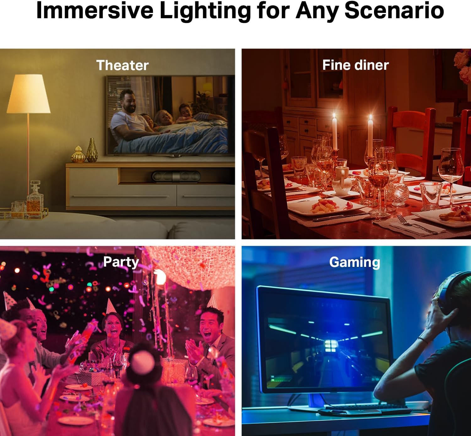 Tapo TP-Link Smart Light Bulbs, 16M Colors RGBW, Dimmable, Compatible with Alexa and Google Home, A19, 60W Equivalent, 800LM CRI>90, 2.4GHz WiFi only, No Hub Required, L530E(4-Pack) - Image 6