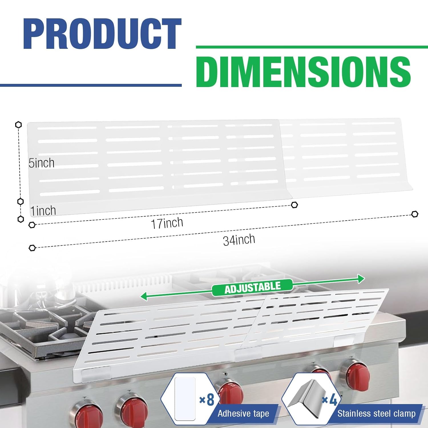 Adjustable Child Safety Stove Guard - Heavy-Duty Heat- Resistant Child Proof Stove Guard That Protects from Burns and Scalds 17”-34” - Image 3