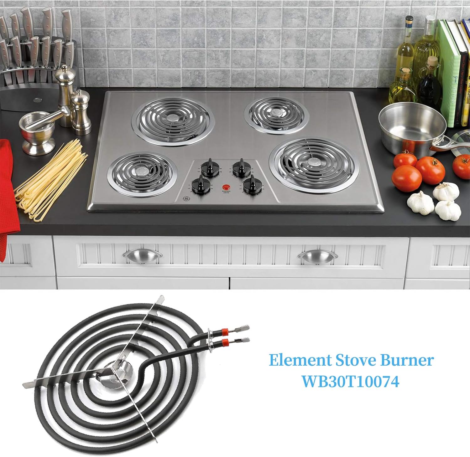 8" WB30T10074 Electric Range Burner for GE Hotpoint Stove Oven Coil Surface Heating Element Replace CH30T10074 S30T10074 PS243922 AP3186376 by APPLIANCEMATES - Image 6