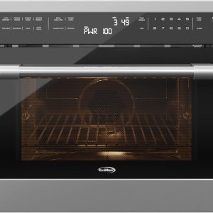 KoolMore 24 Inch Built-in Convection Oven and Microwave Combination with Broil, Soft Close Door, 1000 Watt Power, Stainless Steel Finish, Touch Control LCD Display (KM-CWO24-SS)