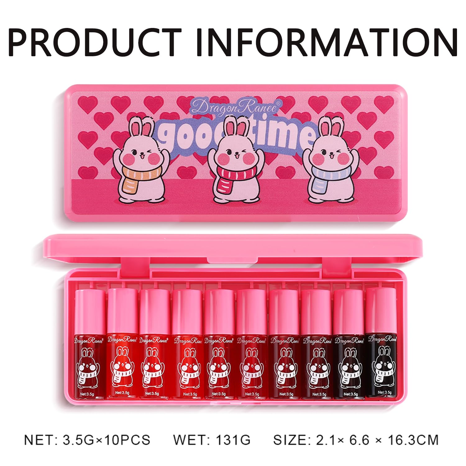 Eakroo 10 Colors Lip Tint Stain Set, Korean Lip Gloss Watery Lip Stain Moisturizing Mini Liquid Lipstick Set, Blush for Cheeks, Lipstick for Women, Non-Stick Cup, Long-Lasting, Vivid Color (Set B) - Image 7