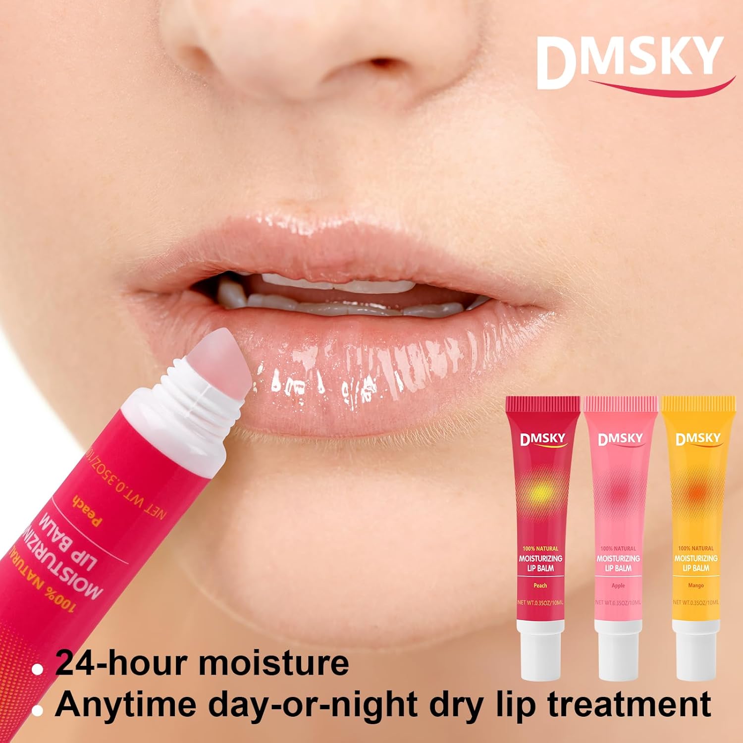Dmsky Lip Gloss Bulk 12 Pack, Hydrating Squeeze Clear Lip Gloss Set with Shea Butter, Moisturizing High Shine Glossy Lip Oil for Dry Chapped Lips-12 Flavors - Image 6