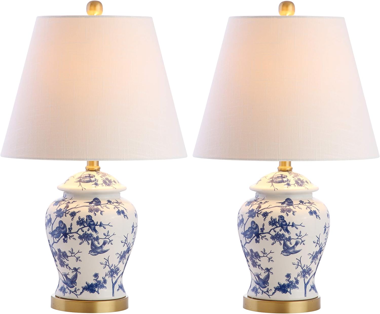 JONATHAN Y JYL3005A-SET2 Set of 2 Table Lamps Penelope 22″ Chinoiserie Classic,Cottage,Traditional,for Bedroom, Living Room, Office, College Dorm, Coffee Table, Bookcase, Blue/White