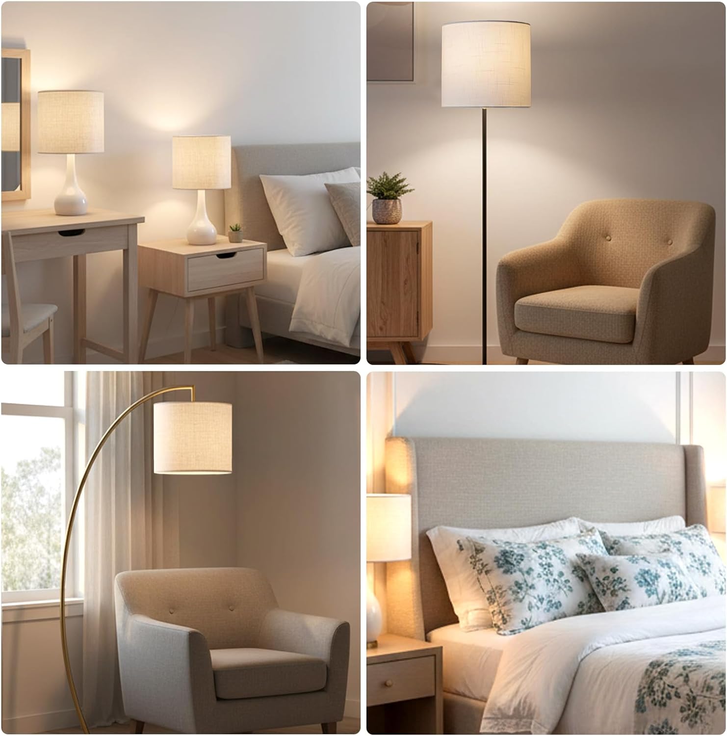 2PCS Table Lamp Shades, Drum Lamp Shades 8.66" Top X 8.66" Bottom X 7.87" High Lamps Shade Handcrafted Chandelier Shade for Table and Floor Lamps, Pendant Light, Easy Assembly - Image 6