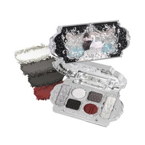 Flower Knows Swan Ballet Six-Color Makeup Palette,Black Red Eyeshadow with 4 Matte + 2 Shimmer Shades,Blendable Smooth Cute Eye Makeup,0.23 Oz(02 Black Swan)