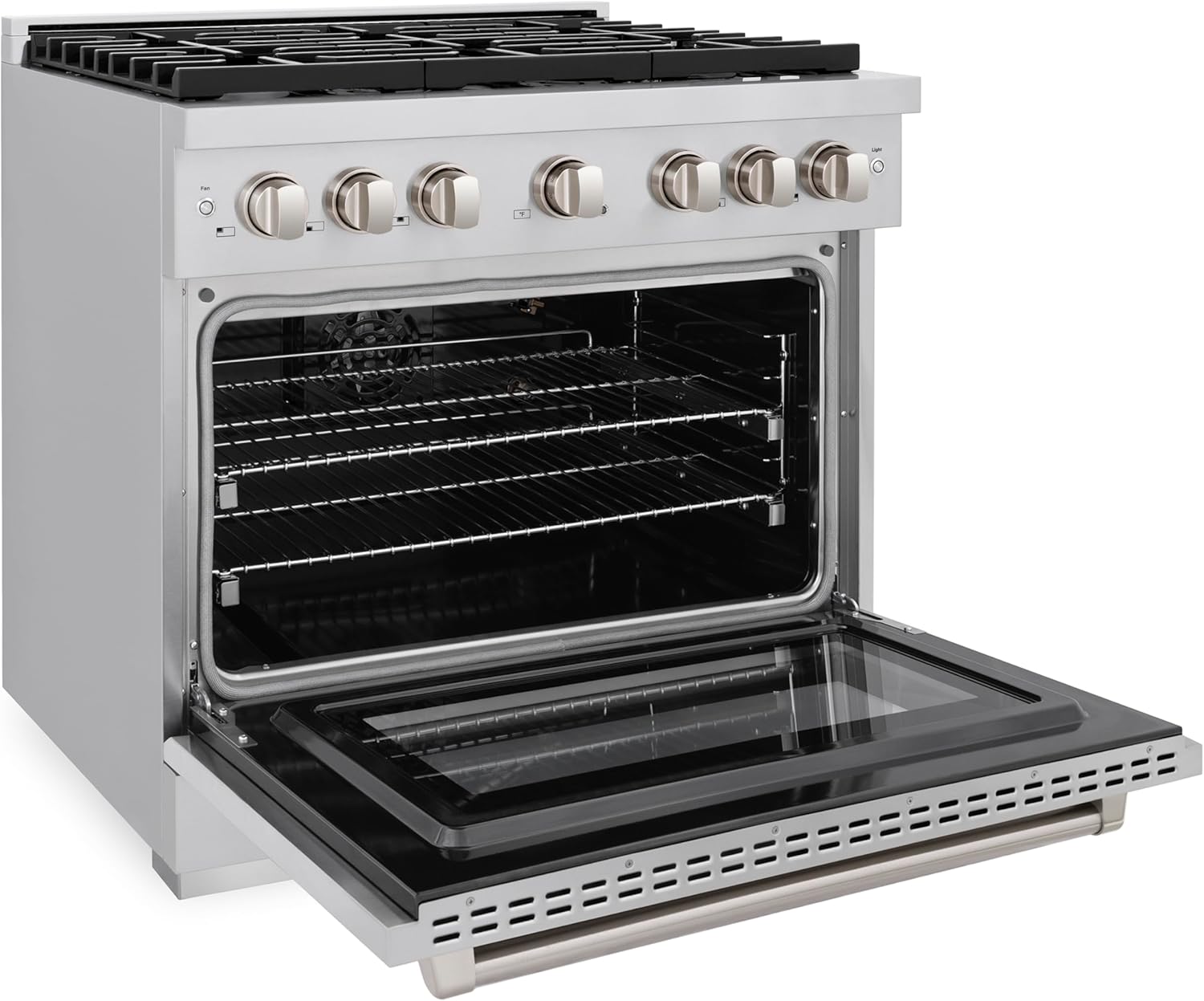 ZLINE 36 in. 5.2 cu. ft. Gas Range with Convection Gas Oven in Stainless Steel with 6 Brass Burners (SGR-BR-36) - Image 4