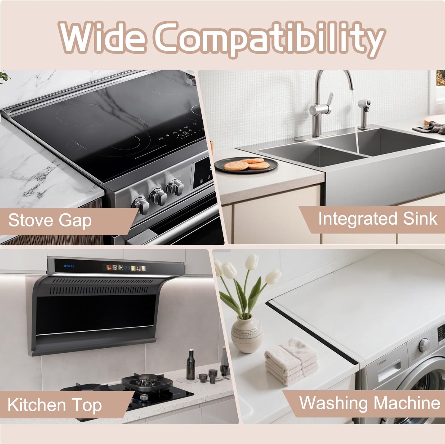 Stainless Steel Stove Gap Covers, Stove Gap Filler, Oven Gap Filler, Range Trim Kit in Kitchen, JessWednes 2 Pcs Extendable Stove Gap Guard 13.8'' to 27.5'', Heat Resistant and Easy to Clean (BLACK) - Image 5