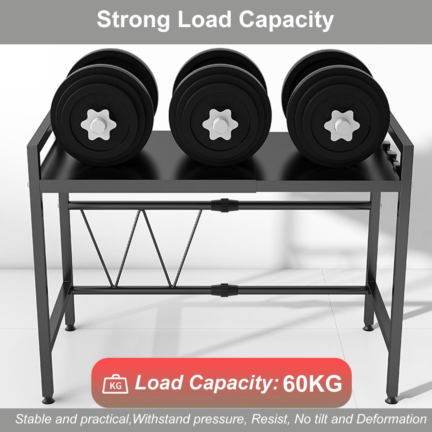 Expandable Microwave Stand Countertop, 3 Tier Heavy Duty Over Microwave Shelf Countertop with 8 Hooks,Height Adjustable Carbon Steel Microwave Oven Rack Shelf for Kitchen,Holds 132lb,Black - Image 5