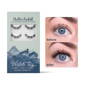 FlutterHabit Water Lily Lash Clusters for Women, Salon Quality At Home Eyelashes Extension Kit, 6 Lash Sets, No Lash Glue Included