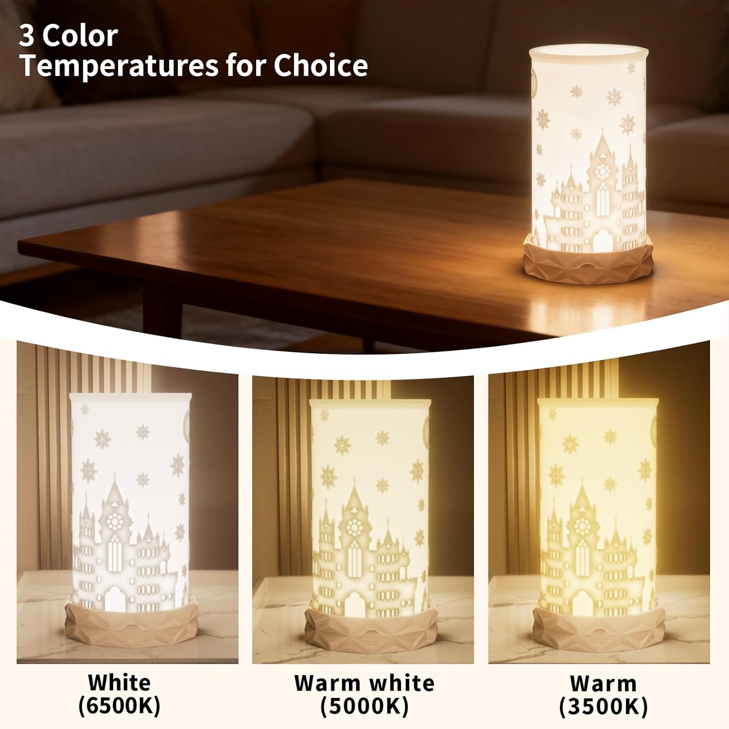 Indoor Battery Operated Table Lamp, 1500mAh Rechargeable Bedside Lamp 3 Color Temperatures with Rotatable Lampshade, USB C Charging Touch Control Nightstand Lamp for Bedroom, Dinning Room, Dorm - Image 3