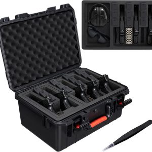 CVLIFE Gun Cases for Handguns, 18" Pistol Case Holds Multiple Handguns/Mags/Bullets, Hard Shell Pistol Case Heavy Duty Firearm Case for Range Trips, Waterproof & Shockproof Handgun Case