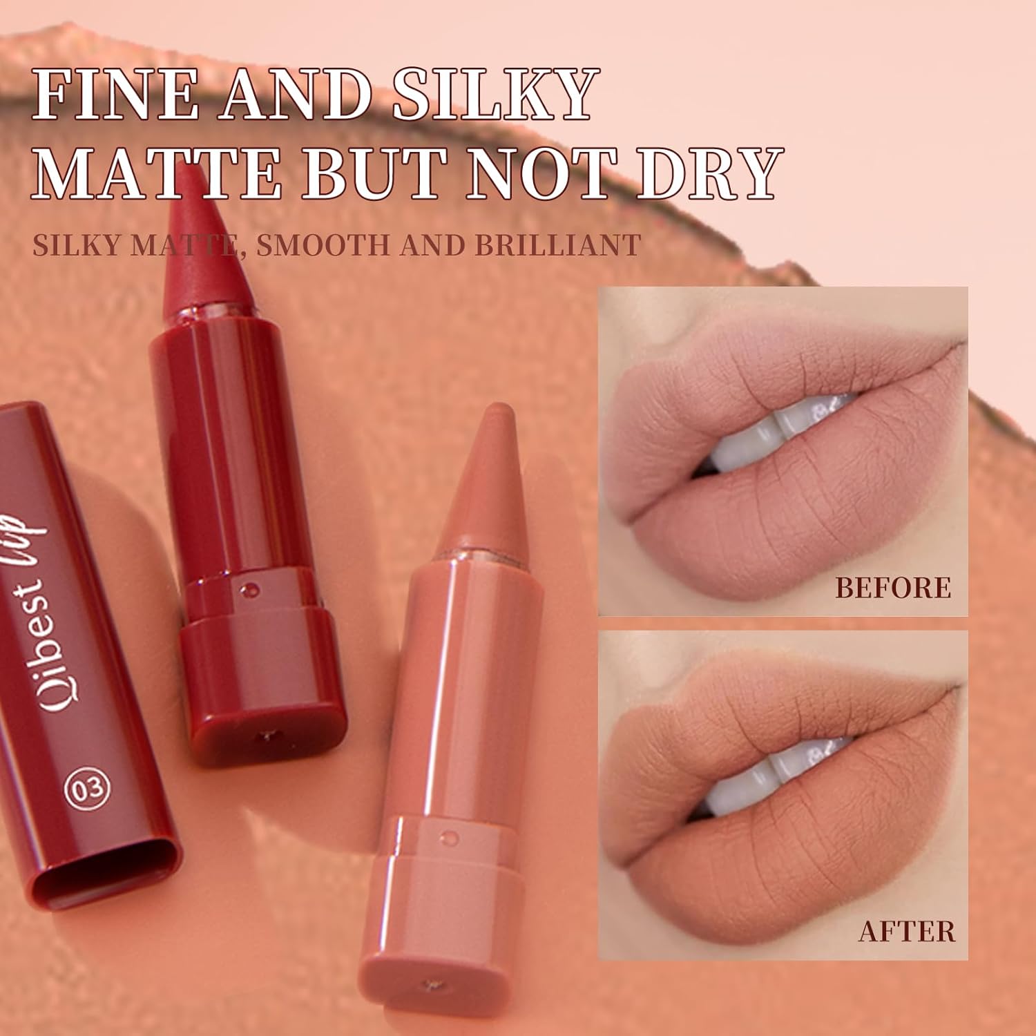 6 Pcs Gradient Lip Liner and Lipstick Combo Set - 2-in-1 Ombre Lipstick & Brown Lip Liner Duo - Waterproof, Long-Lasting, Matte Finish - Smudge-Proof, Full Coverage Lip Kit for Fuller & Plumper Lips - Image 7