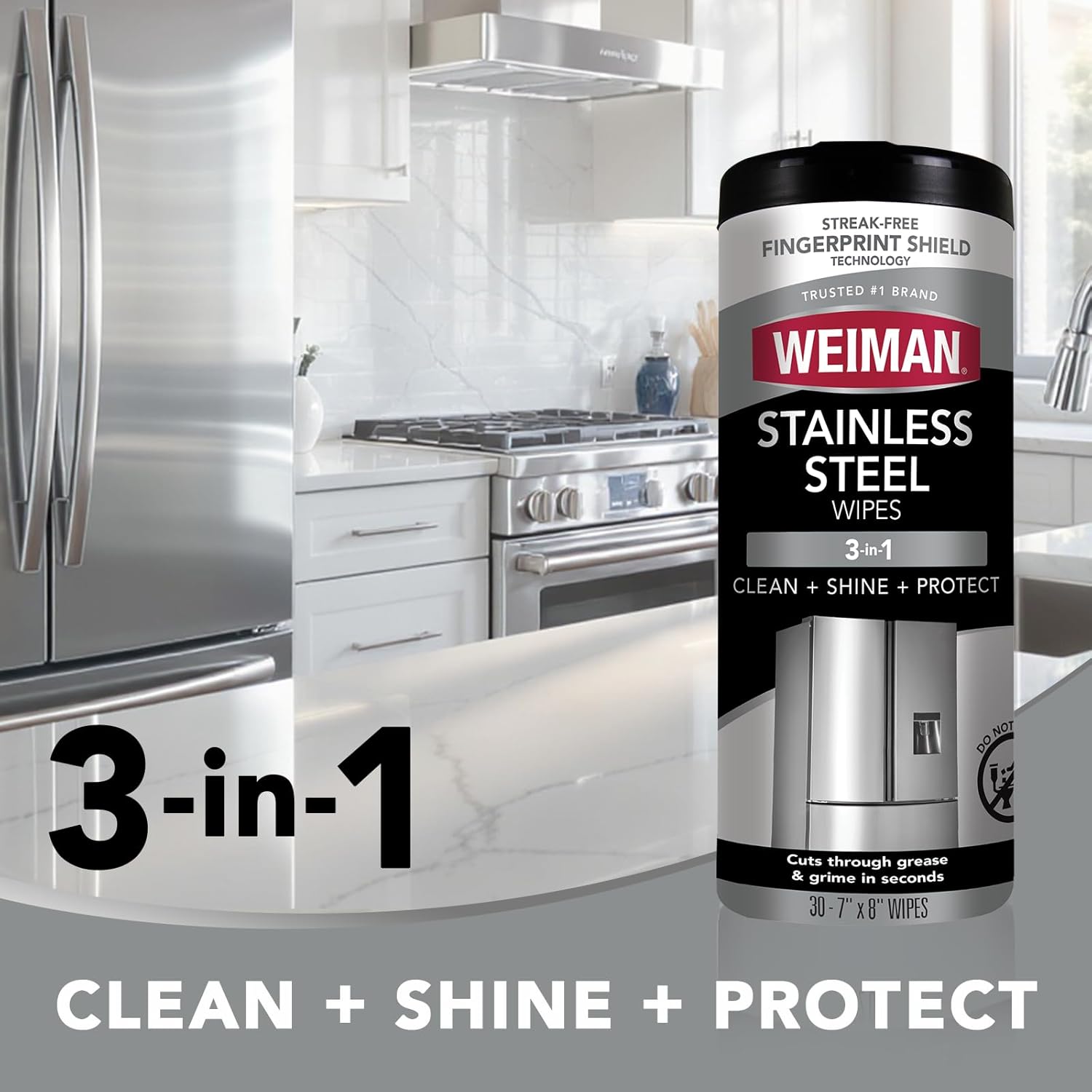Weiman Heavy Duty Cooktop Polish & Stainless Steel Wipes - Powerful Appliance Kitchen Cleaning Kit - Packaging May Vary - Image 6
