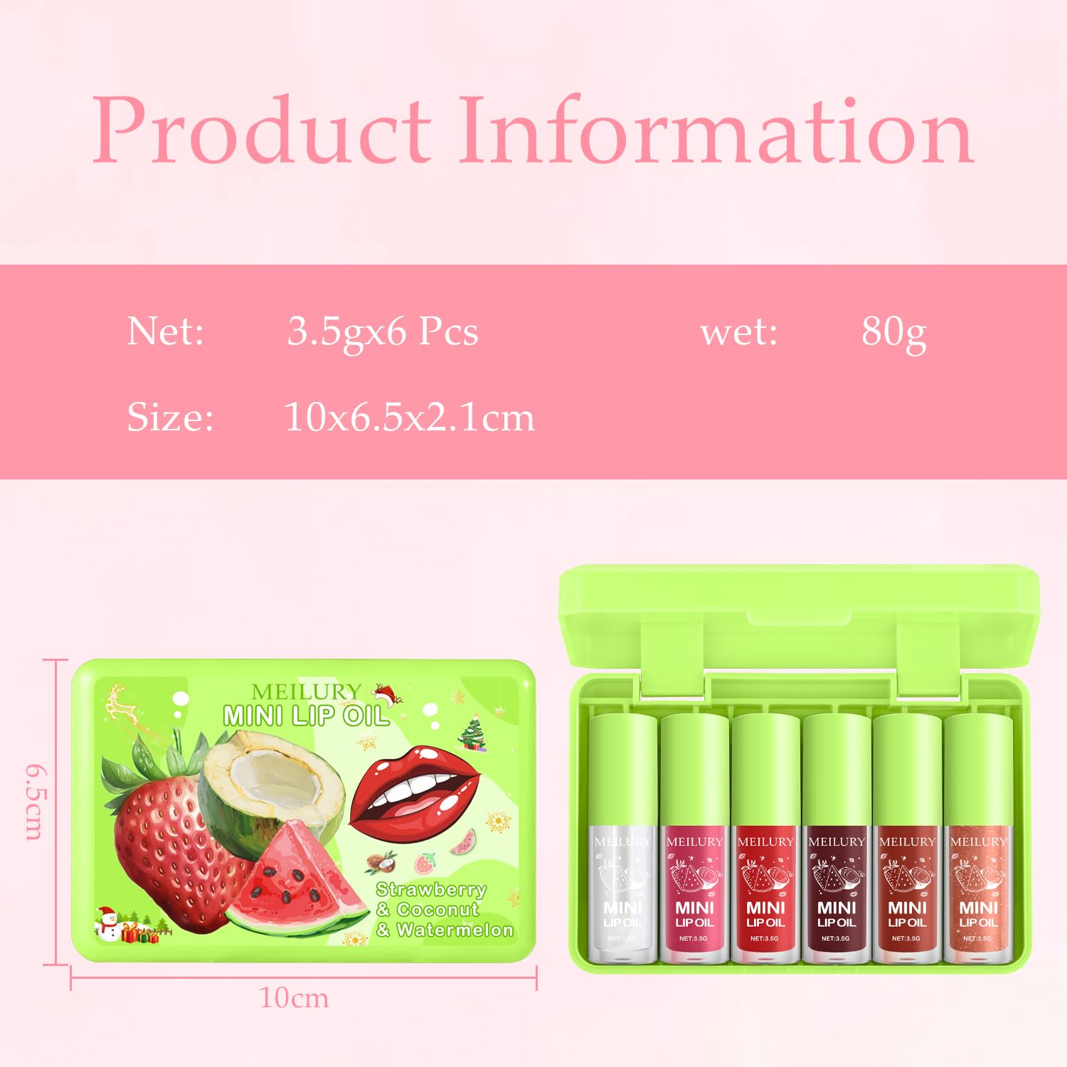 6pcs Lip Gloss Oil Set, Mini Hydrating Lip Glow Oil Lip Gloss, Lipgloss Lipoil Set for Women Girls Teens, Tinted Plumping Fat Lip Oil Lip Balm for Dry Lips Nourishing (SET A) - Image 9