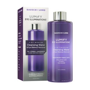 LUMIFY Eye Illuminations Cleansing Water & Eye Makeup Remover, 3-in-1 Micellar Water Contains Hyaluronic Acid, Vitamin C & Niacinamide, Hypoallergenic, Removes Waterproof Makeup, 5.4 Oz (160 mL)