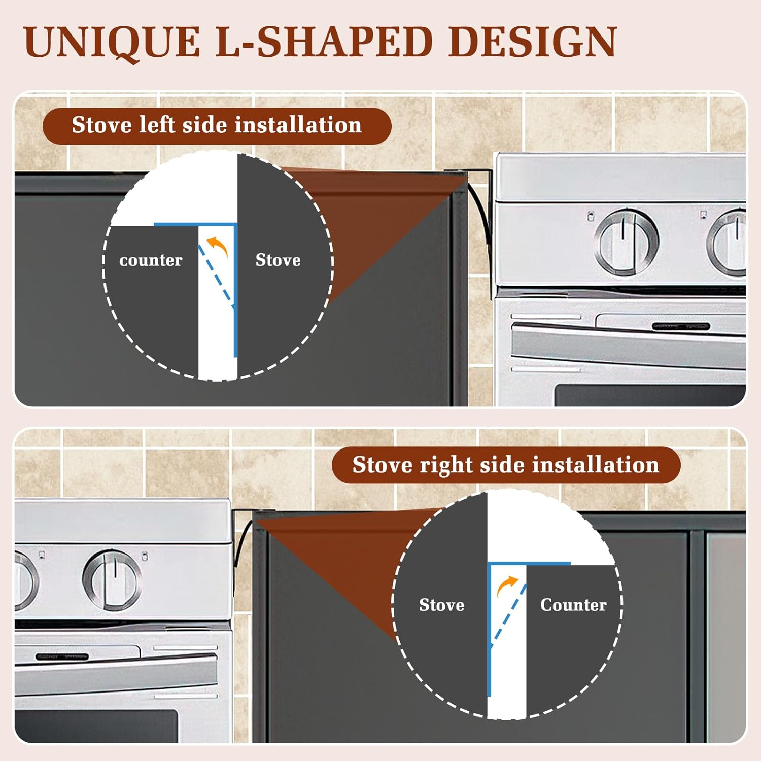 Stainless Steel Stove & Counter Top Gap Covers Adjustable Length 13.8"-27.6”Oven Side Filler Kit Between, Heat Resistant Slide-in Range Trim Guard for Seamless Kitchen Accessories (Silver) - Image 6