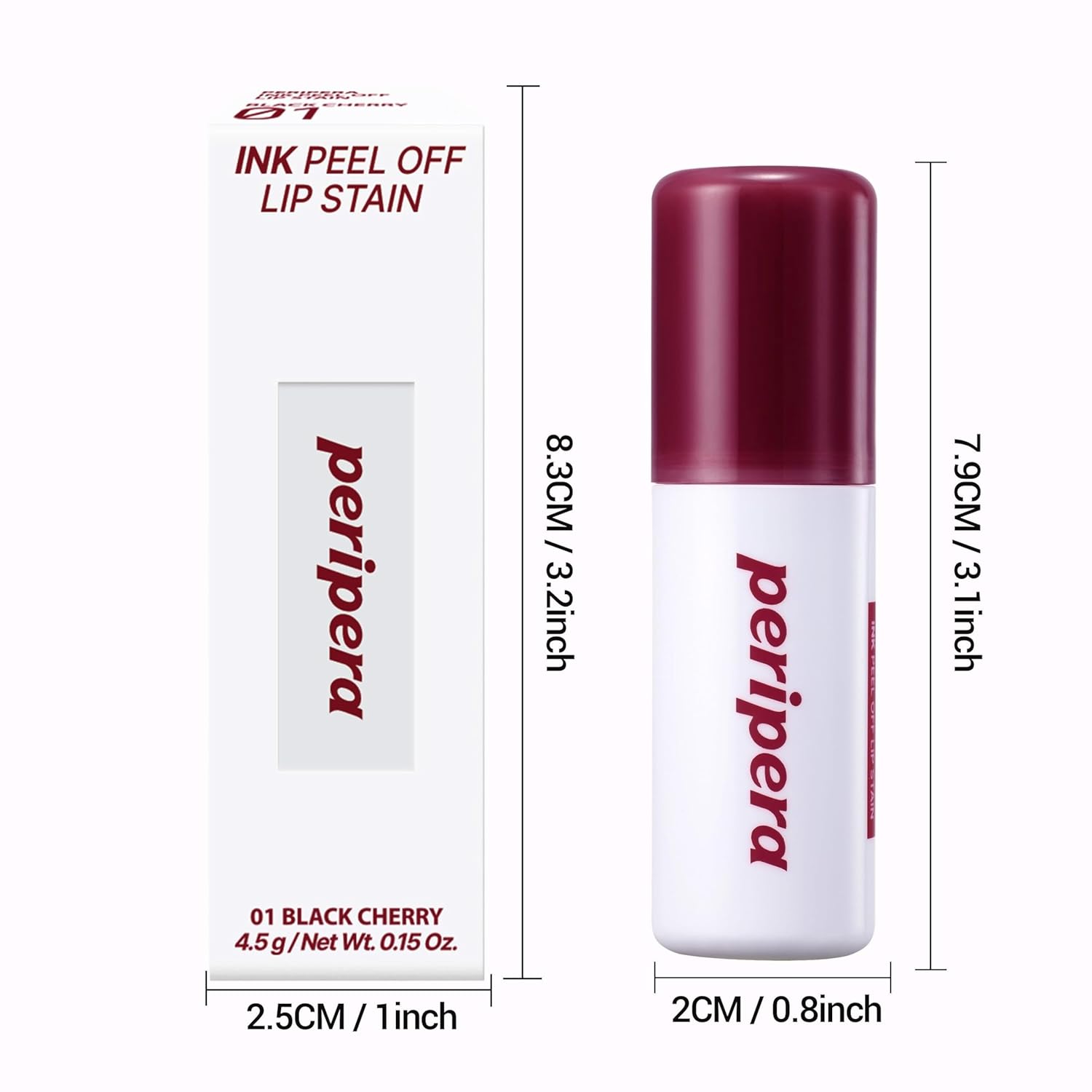 Peripera Ink Peel Off Lip Stain - Long Lasting, Transfer-Proof, Waterproof Korean Lip Tint with Color-Changing Peel-Off Formula (01 BLACK CHERRY) - Image 7