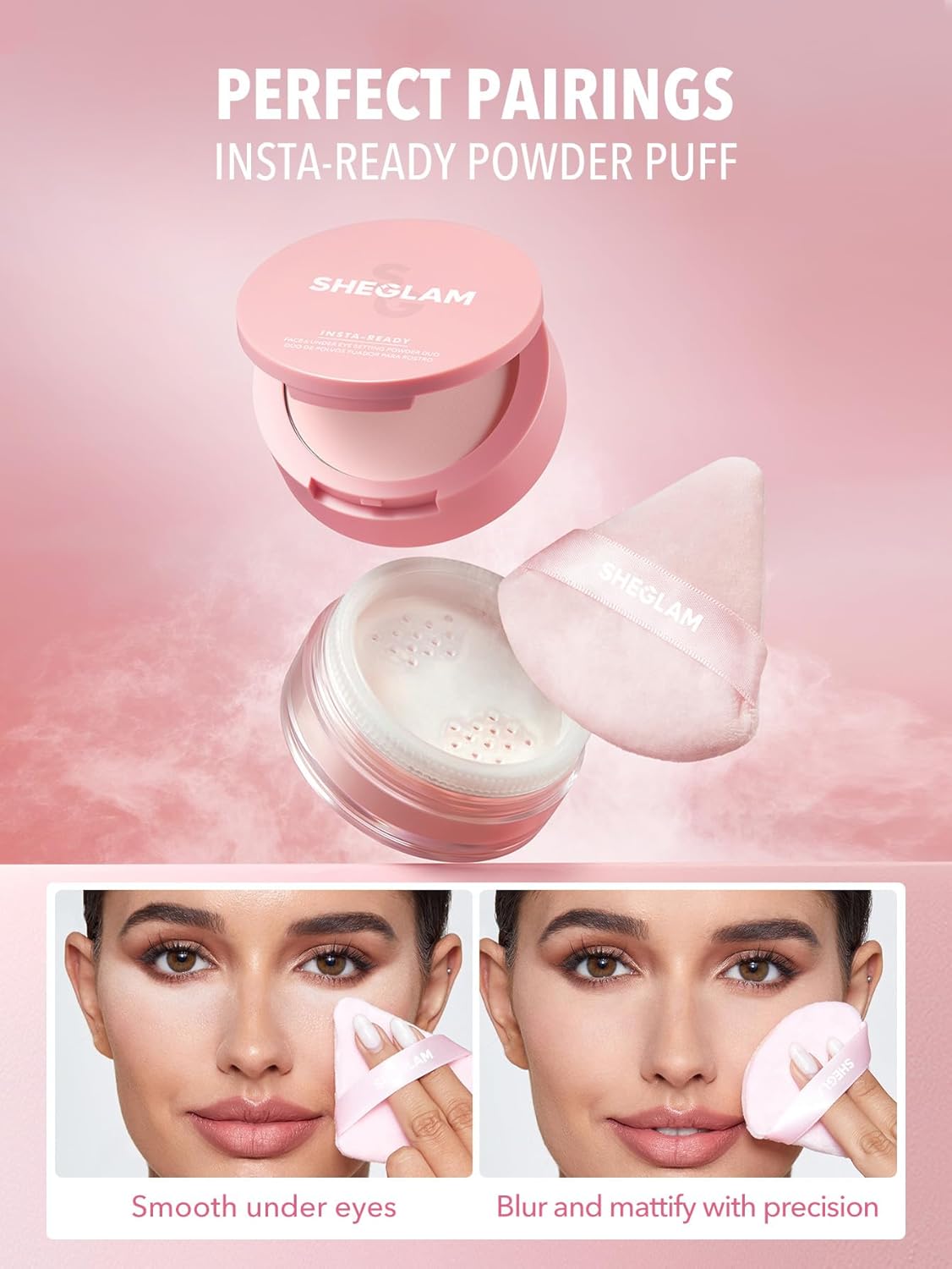 SHEGLAM Insta-Ready Face Powder Loose Under Eye Setting Powder-Bubblegum - Image 6