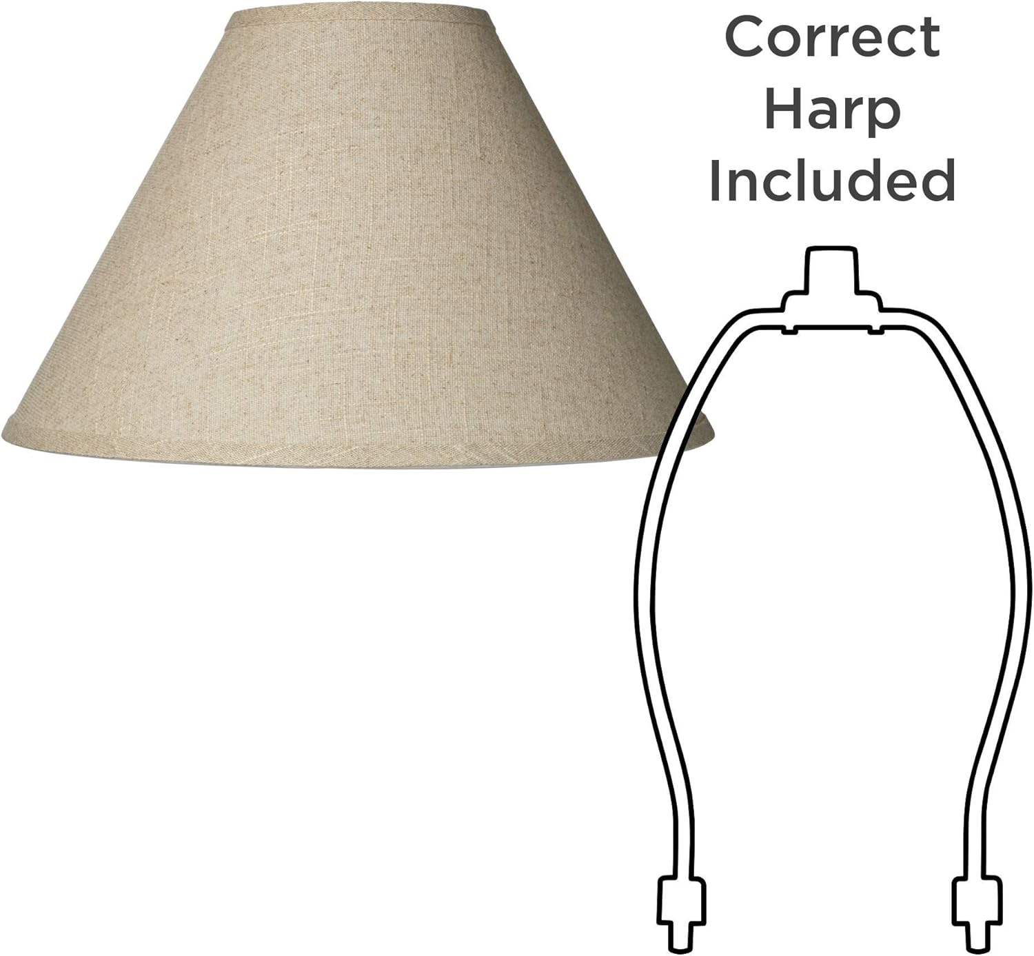 6" Top x 17" Bottom x 11 1/2" High x 11 1/2" Slant Lamp Shade Replacement Large Beige Brown Empire Round Rustic Farmhouse Western Fine Burlap Fabric Spider Harp Finial - Springcrest - Image 6