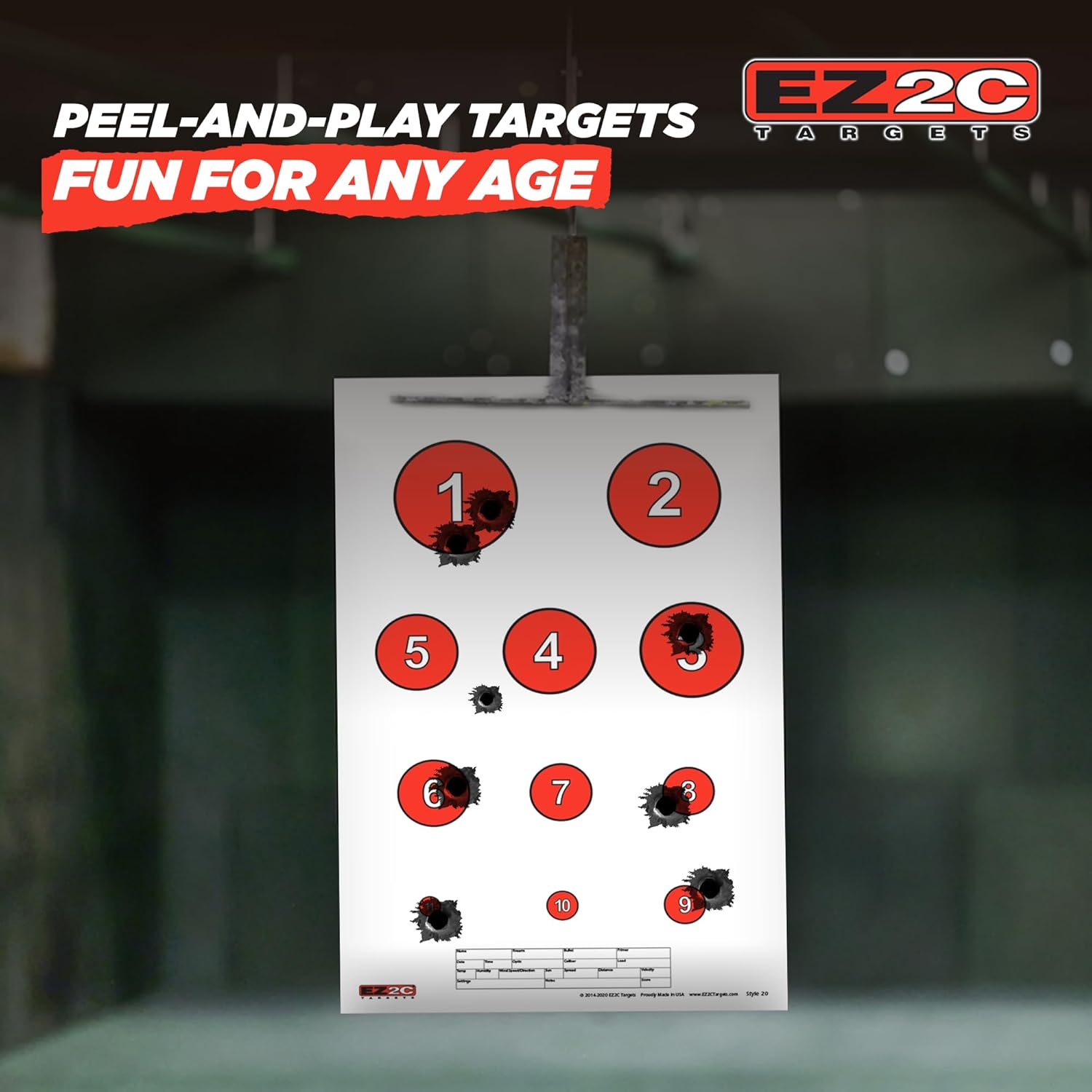 EZ2C Games Styles: Dartboard - Sink The Boats - Tic-Tac-Toe - Reducing Circles - Paper Targets for Shooting Range 11"x17" Fun Gun Range Targets for Shooting USA Made Gun Gifts - Image 8