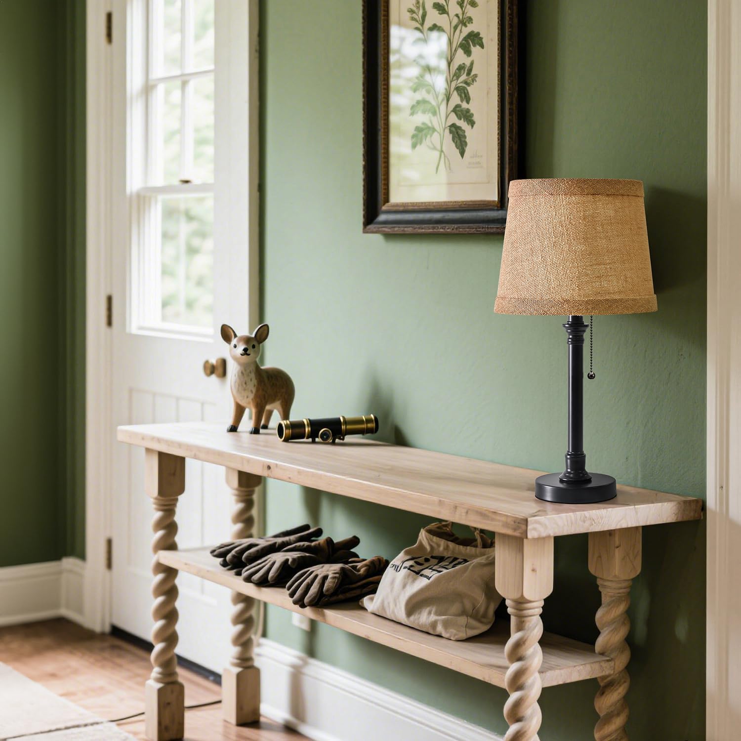 Oneach 19.5" Small Table Lamp for Bedroom - Bedside Lamps for Nightstand, Black Table Lamp for Living Room with Fabric Shade, Desk Reading Lamp for Kids Room Living Room Office Dorm - Image 3