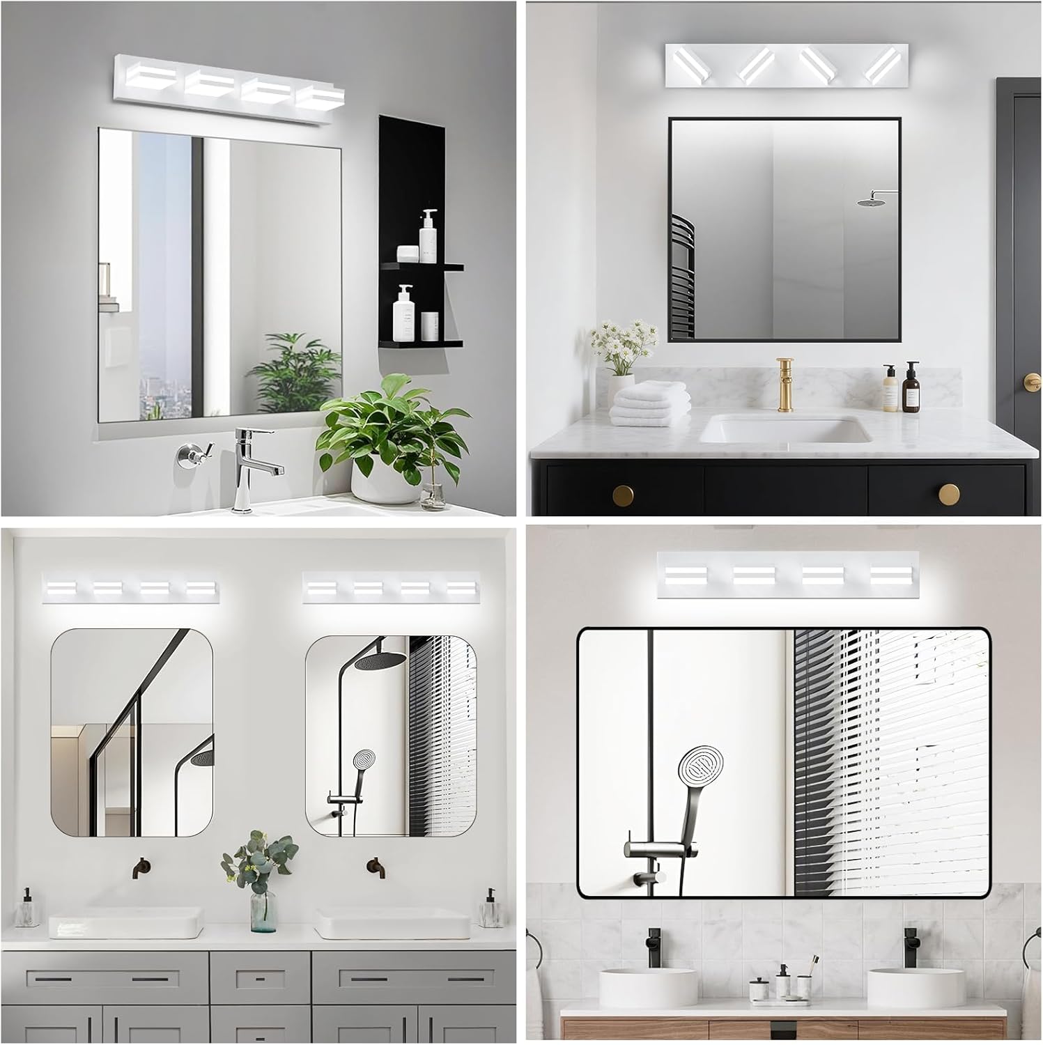 IZORRO LED Modern Bathroom Lights Fixtures(4-Light,Dimmable),Matte White Acrylic Wall Lighting,Vanity Lights for Bathroom Over Mirror - 6000k 24In (No Assembly Required) - Image 7