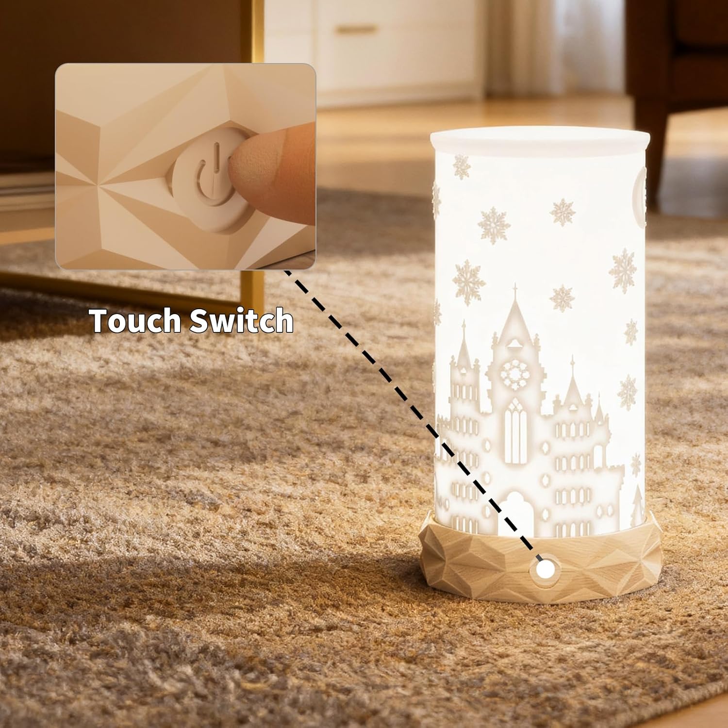 Indoor Battery Operated Table Lamp, 1500mAh Rechargeable Bedside Lamp 3 Color Temperatures with Rotatable Lampshade, USB C Charging Touch Control Nightstand Lamp for Bedroom, Dinning Room, Dorm - Image 2