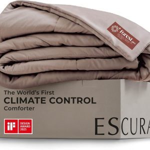 ESCURA Tw® Climate Control Comforter, King/Cali King, German Patented PCM Down Alternative All-Season Design for Hot Sleepers & Night Sweats, Bamboo Lightweight Breathable Hypoallergenic Blanket