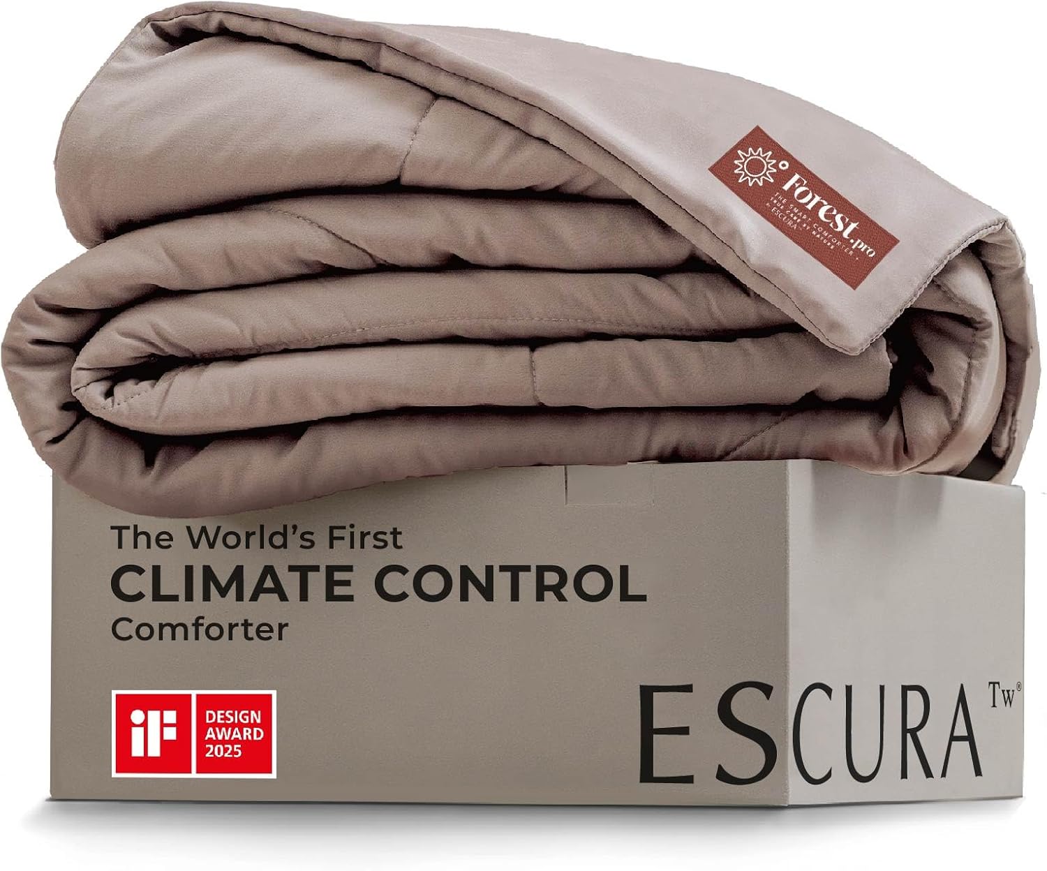 ESCURA Tw® Climate Control Comforter, King/Cali King, German Patented PCM Down Alternative All-Season Design for Hot Sleepers & Night Sweats, Bamboo Lightweight Breathable Hypoallergenic Blanket