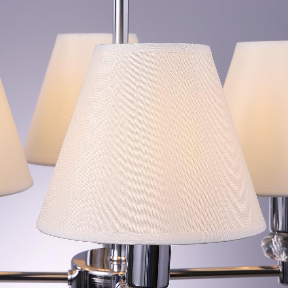 Wellmet Chandelier Shades, ONLY FOR CANDELABRA BULBS, Clip-on Fitter Lamp Shades, 3" x 6" x 5", Set of 6, Cream White - Image 7