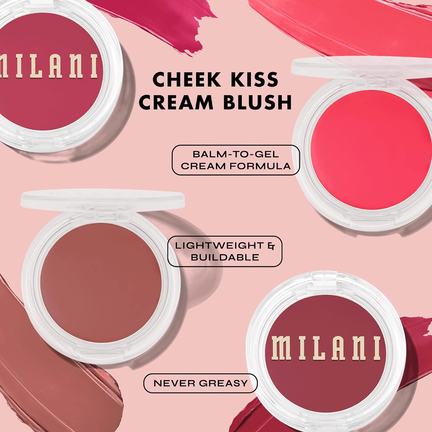 Milani Blush Makeup – Cheek Kiss Cream Blush for Cheeks, Buildable Cream-to-Gel Blusher & Lip Tint, Dewy Natural Color, Hydrating - Nude Kiss - Image 4