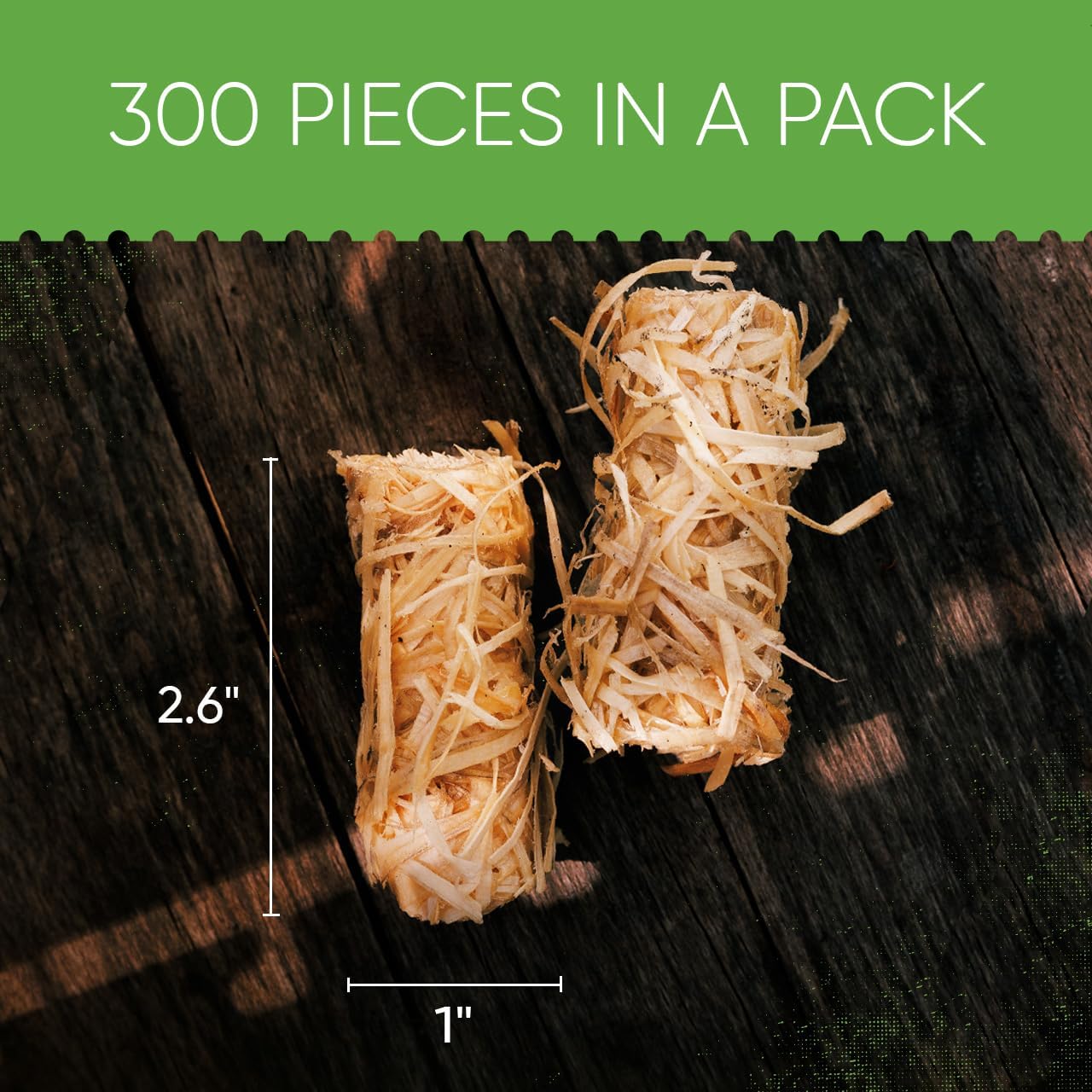 Inflame Fire Starters 300 pcs Fire Starters for Campfires, Grill, BBQ, Fireplace, Woodstove - Charcoal Starter - Waterproof, Weather-Resistant - Natural Wood Fireplace Starters - Image 2