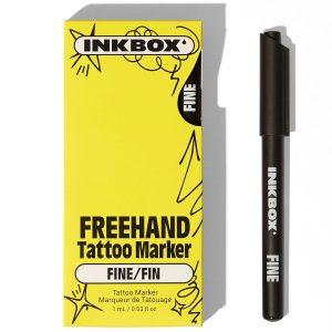 Inkbox Freehand Tattoo Marker – Fine Tip, Lasts up to 10 days, For All Skin Tones, Water-Resistant, Cruelty-Free & Vegan | Long-Lasting Temporary Tattoo Pen, All Artists Skill Levels -1 Count