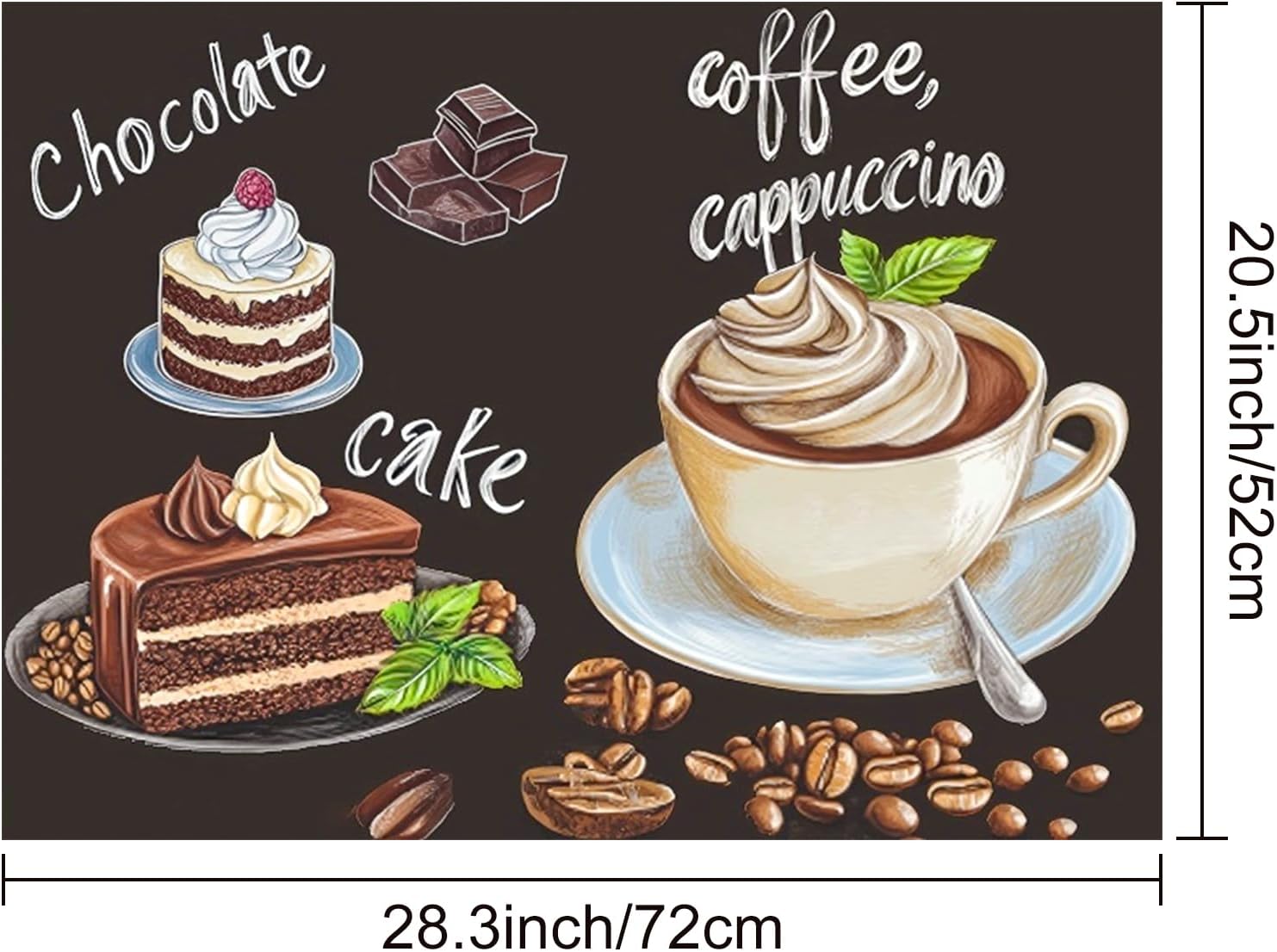 Stove Top Covers for Electric Stove 28x20 Inch Countertop Protector Glass Top Stove Cover Heat Resistant RV Range Covers Dish Drying Mat Coffee Chocolate Cake Design - Image 6