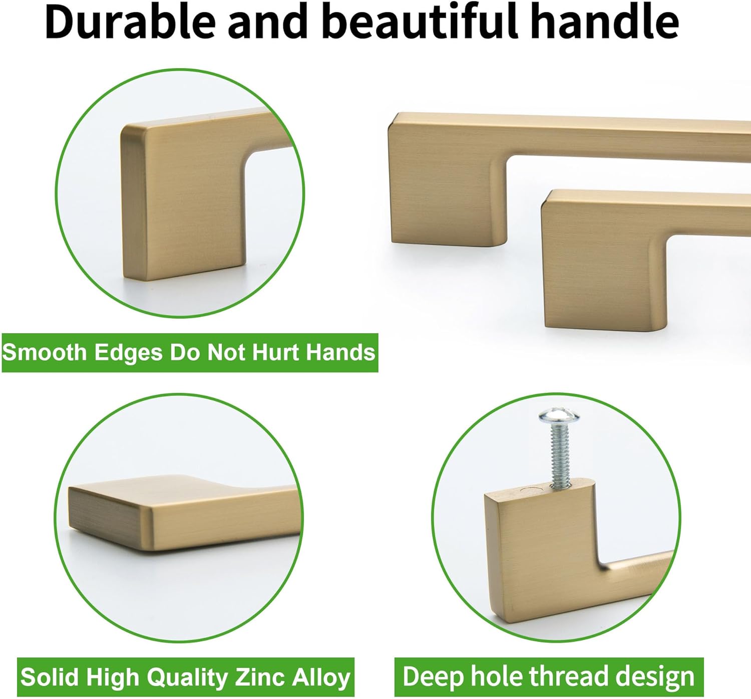 TUNNY 10 Pack Classic Cabinet Handles-3"/76mm Screw Spacing Champagne Bronze Furniture Hardware Handles for Kitchen Cabinets Bedroom Cabinet Pull - Image 3