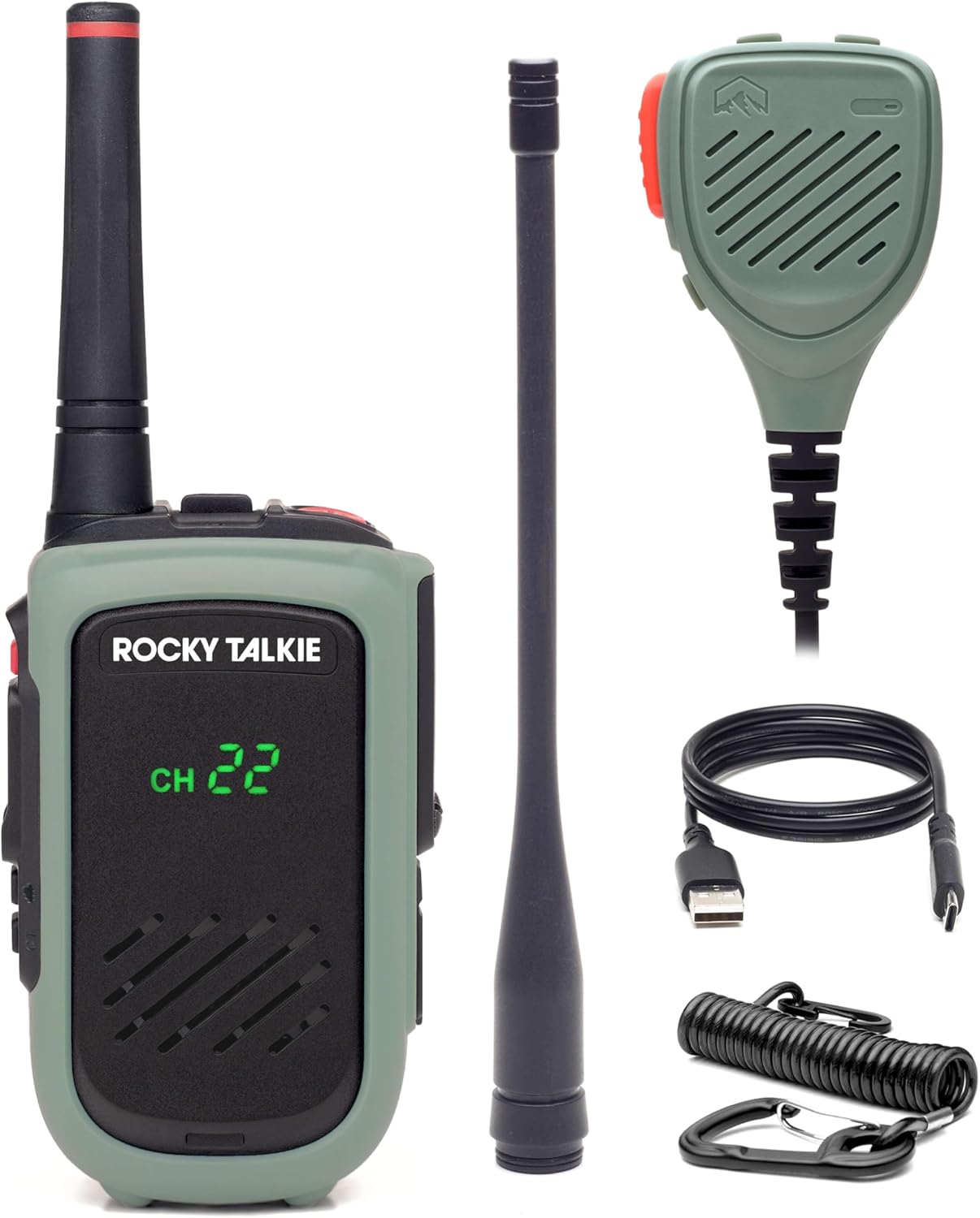 Rocky Talkie Expedition 5 Watt Radio with Waterproof Hand Mic - GMRS Radio with IP67 Waterproofing, Long Range Walkie Talkie, NOAA Weather Alerts, 5 Day Battery Life, 1 Pack - Image 6