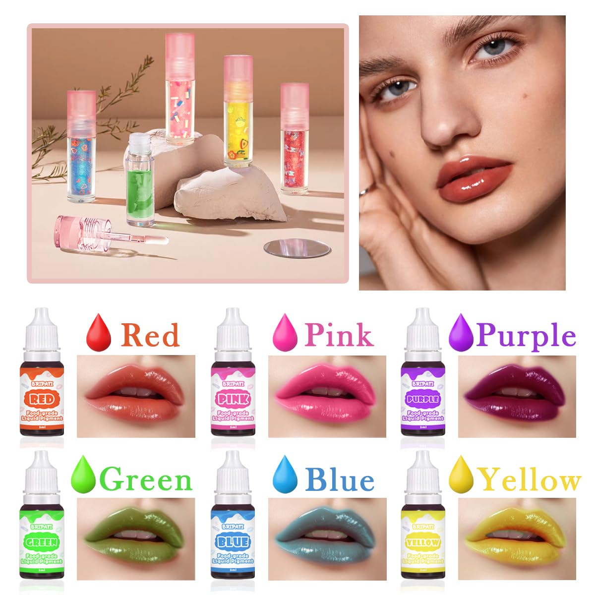 DIY Lip Gloss Making Kit - All-in-One to Make Your Own Lip Care Gloss Set with Clear Base, Pigments, Glitter, Tubes, Fun Creative Gift for Women Girls Makeup Lovers in Christmas Birthdays - Image 3