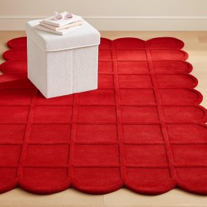 Handtufted Rug 6x9 feet Size Rectangular Geometric Round Curve Medium Pile Home-Decore Custome Livingroom Bedroom Dinning Kid'room Area Rug